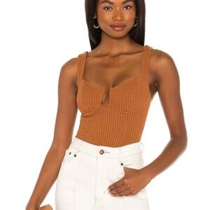 Ribbed Tan Women's Top